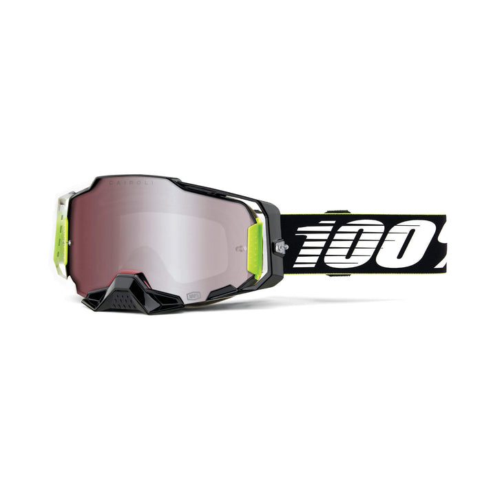100% ARMEGA Premium Protective Sport Goggles with Ultra HD Lens & Nose Guard (RACR - HiPER Mirror Silver Lens