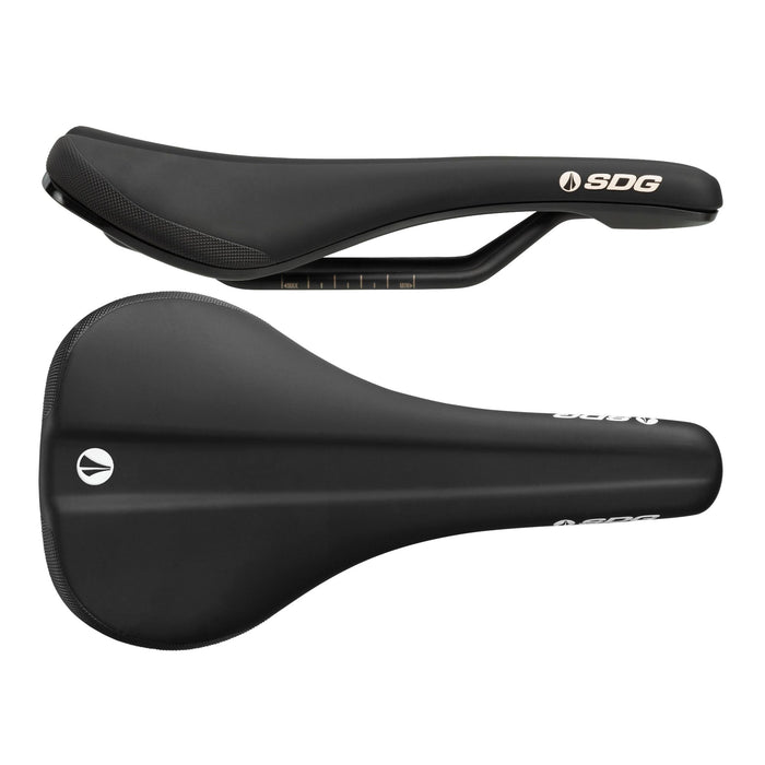 SDG Components Bel-Air V3 Steel Rail Mountain Bike Saddle 260 x 140mm Unisex 318g Road Gravel Bicycle Seat Black/White