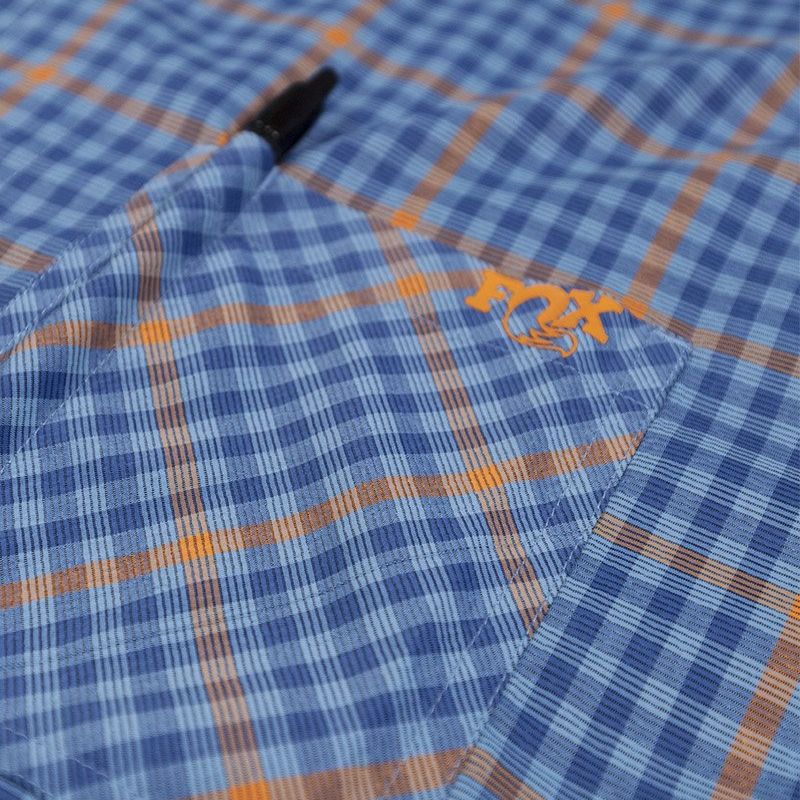 FOX Shop Shirt Orange / Blue Plaid M