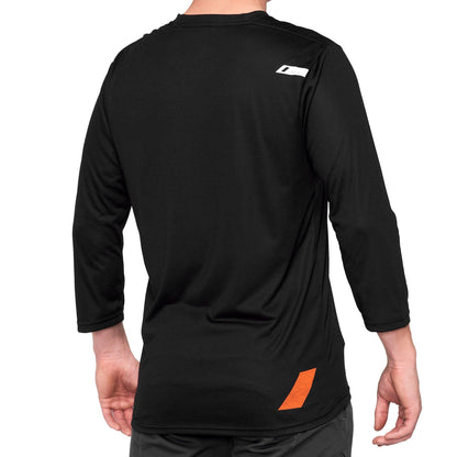 100% Airmatic ¾ Sleeve Jersey Black / Orange L