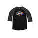 100% Stripes ¾ Sleeve Tech Tee Black S
