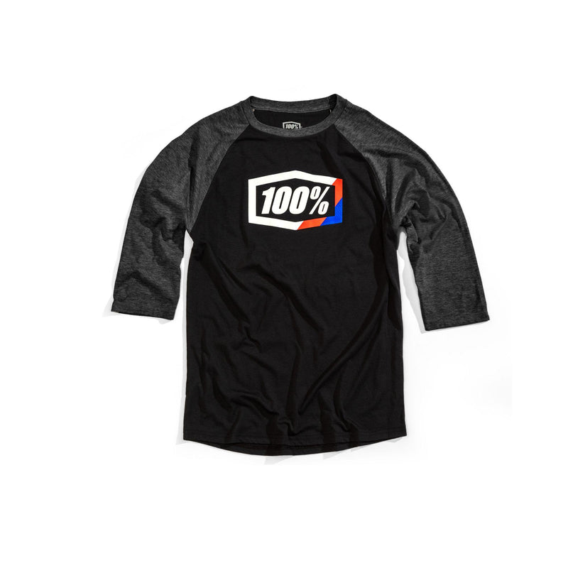 100% Stripes ¾ Sleeve Tech Tee Black S
