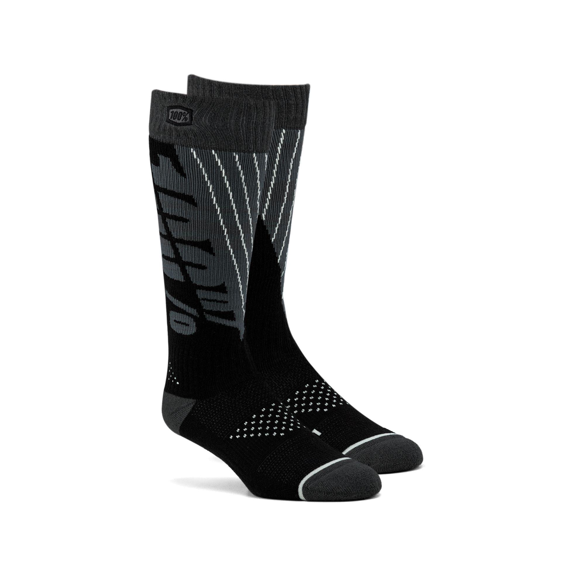 100% Torque Comfort Moto Socks-Black/Steel Grey-S/M