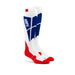 100% Hi Side Coolmax Crosssokken White/Blue-S/M