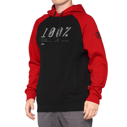 100% BARRAGE Hooded Pullover Sweatshirt Chili Pepper / Black M