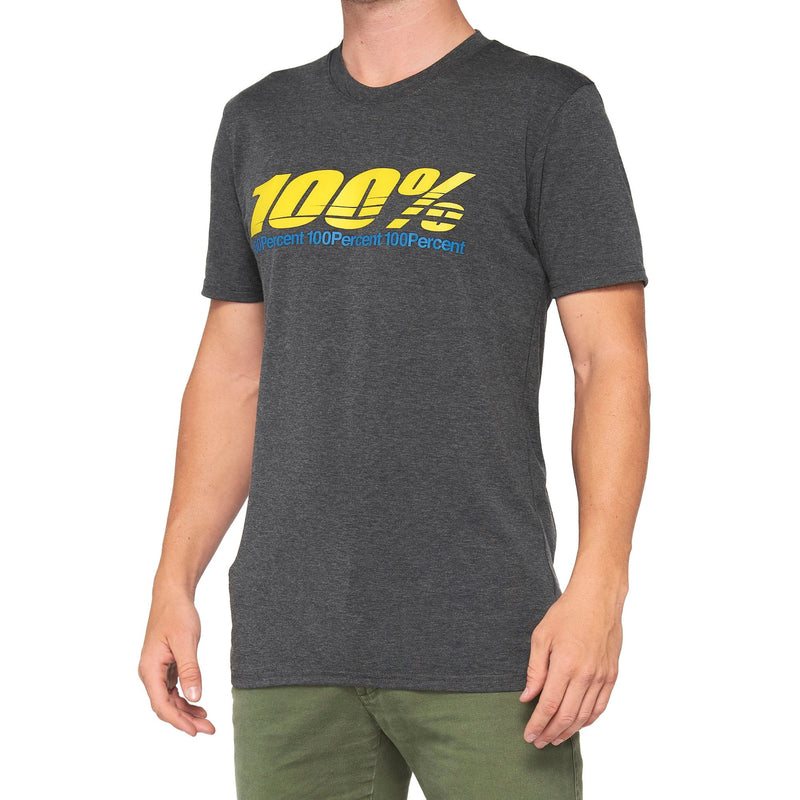100% Argus Tech Tee Charcoal Heather SM