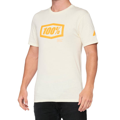 100% Essential T-Shirt Chalk/Orange LG