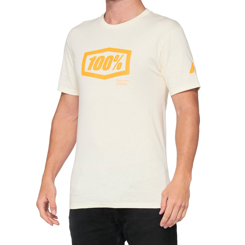 100% Essential T-Shirt Chalk/Orange LG