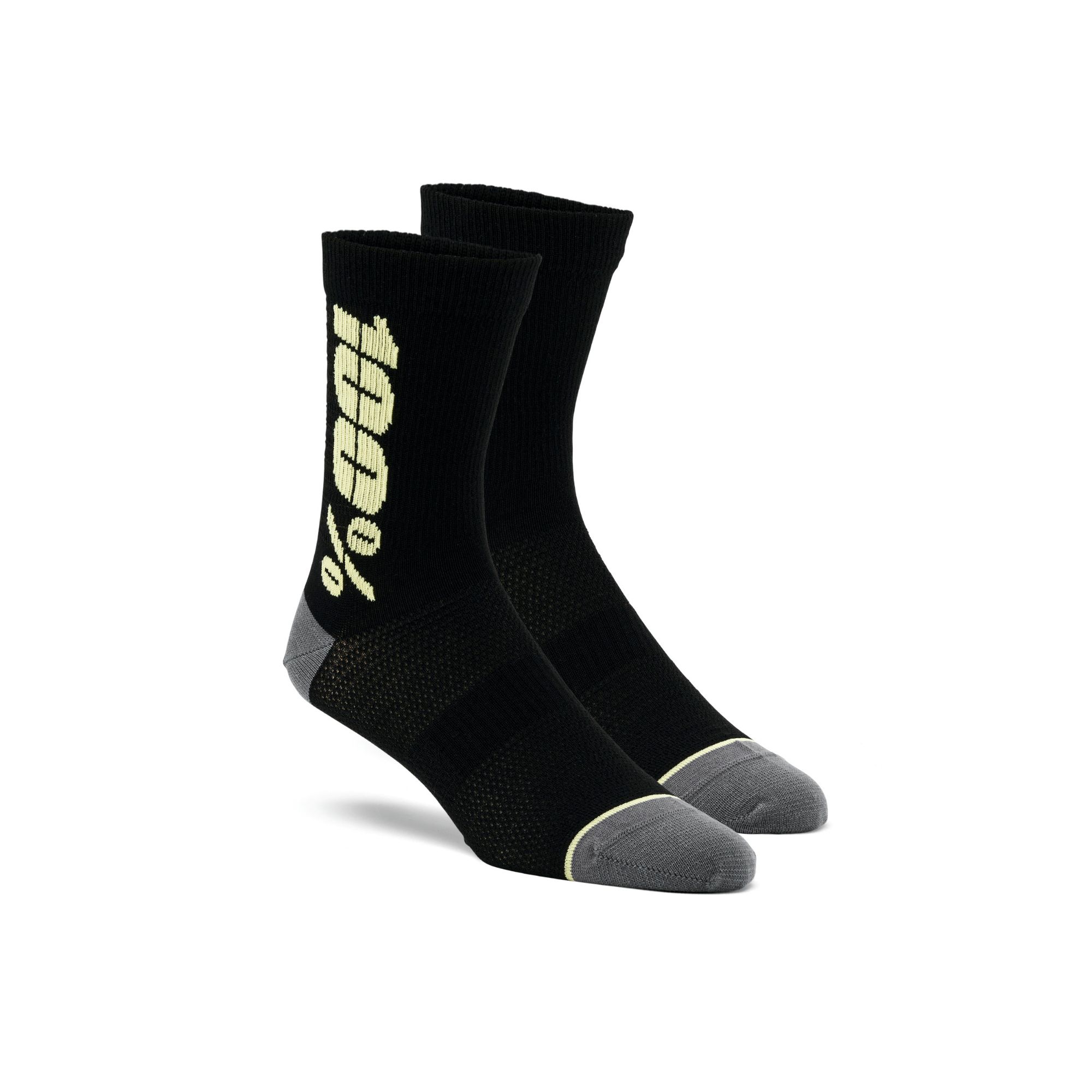 100% Rythym Merino Socks Black/Yellow