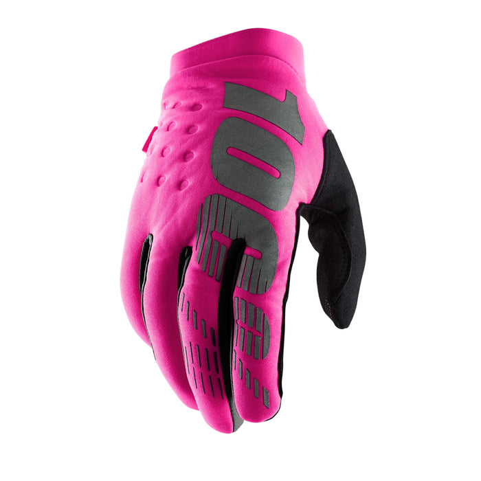 100% Brisker Cold Weather Glove Neon Pink M