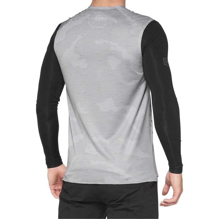 100% MTB WEAR R-Core Concept Sleeveless Jersey S T-Shirt, Adults Unisex, Grey Camo (Grey