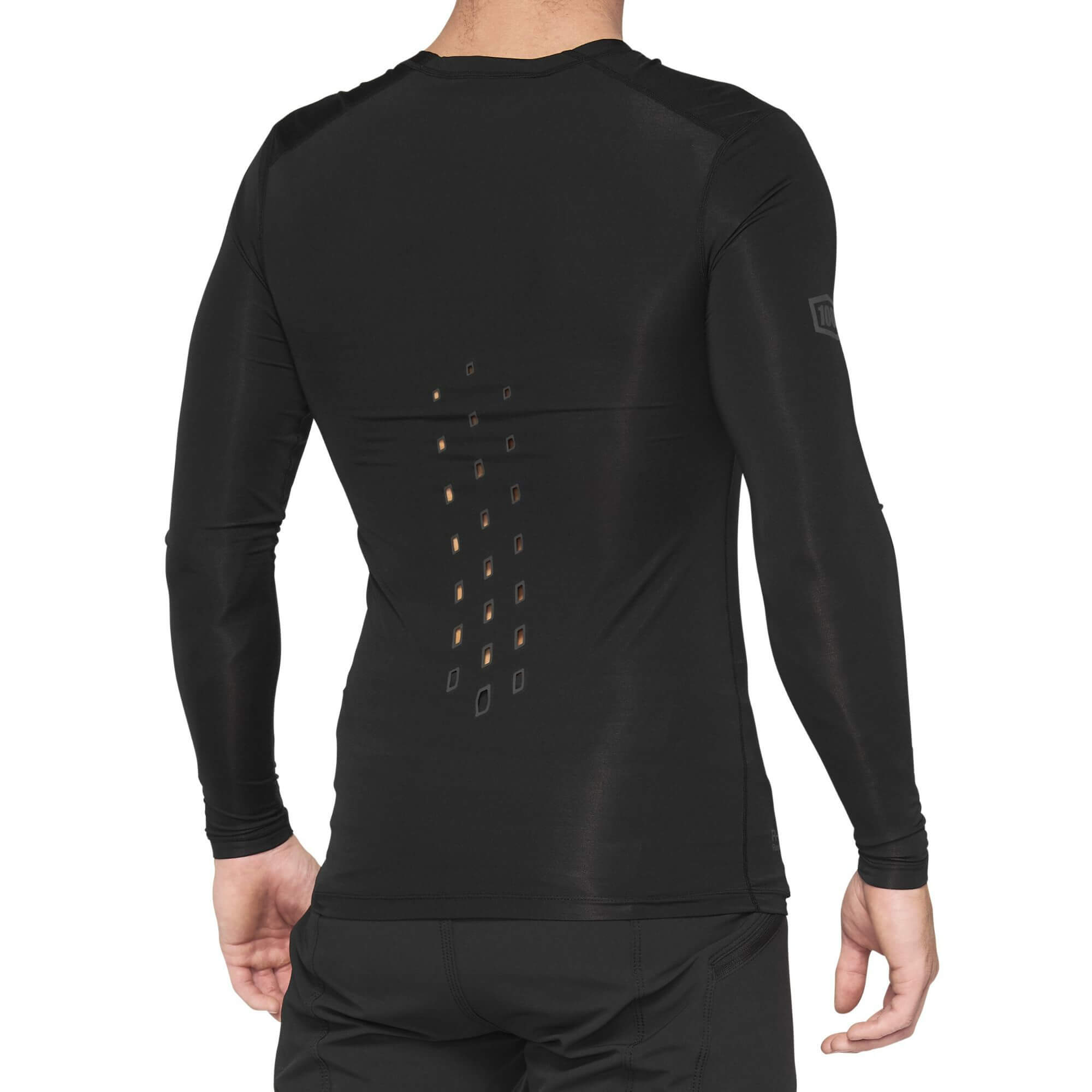 100% Unisex Long Sleeve Jersey R-core Concept Black Cycling (Pack of 1