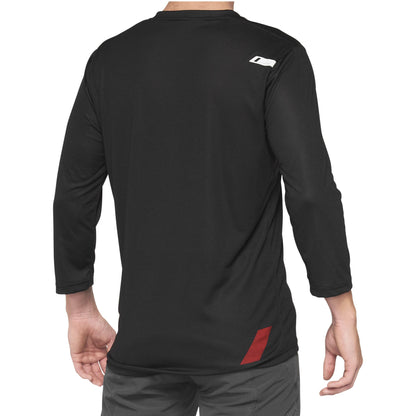 100% Unisex 3/4 Jersey Airmatic Black/Red Cycling