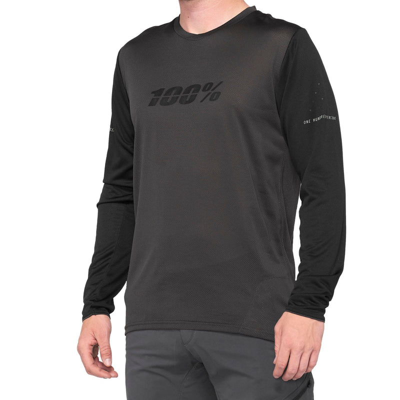 100% Ridecamp Mountain Biking Jersey - All Mountain Riding Apparel Black/Charcoal