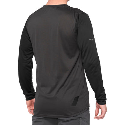 100% MTB WEAR RIDECAMP Long Sleeve Jersey L T-shirt, Adults Unisex, Black/Charcoal (Multicolor
