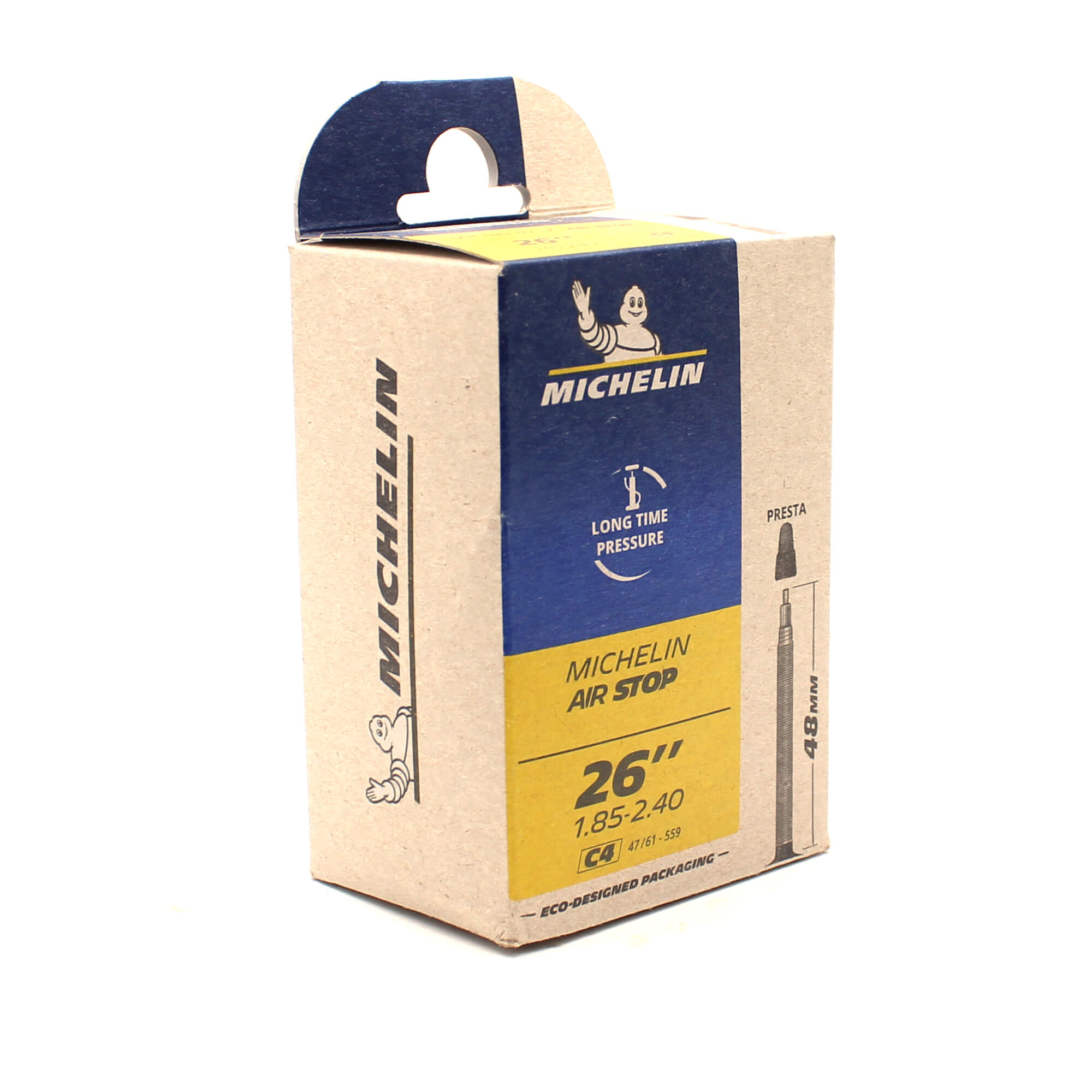 MICHELIN Schlauch C4 Airstop 26" Standart 34 Cámara MTB 26 x 1.50-2.20, válvula Schrader (Gorda), 34 mm, Deportes al Aire Libre, Ciclismo,componentes de Bicicleta, Negro, 37/62-559