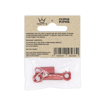 Peaty's x Chris King Tubeless Valve Accessory Kit Red