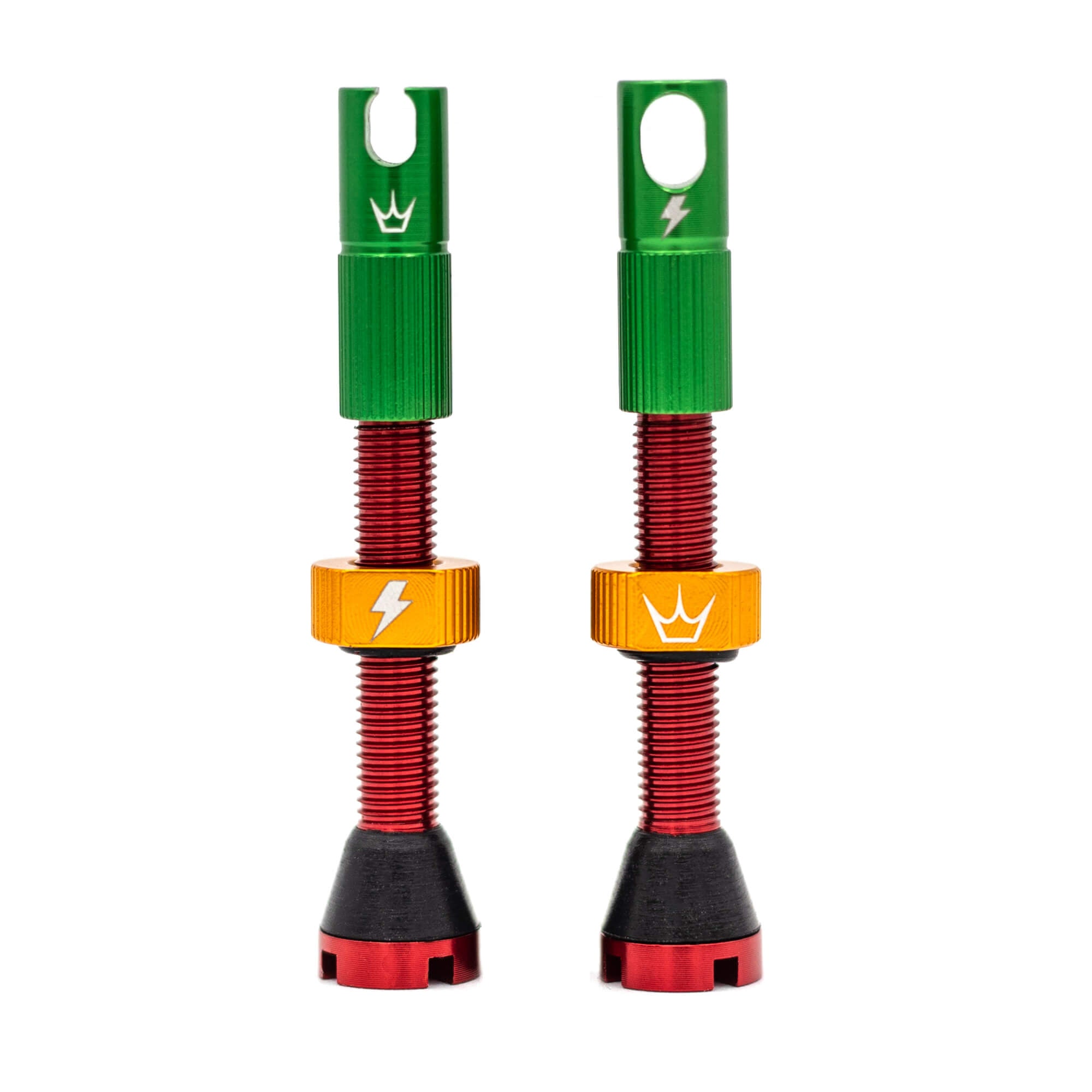 Peaty's x 50to01 Tubeless MK2 Rasta Valves 42mm