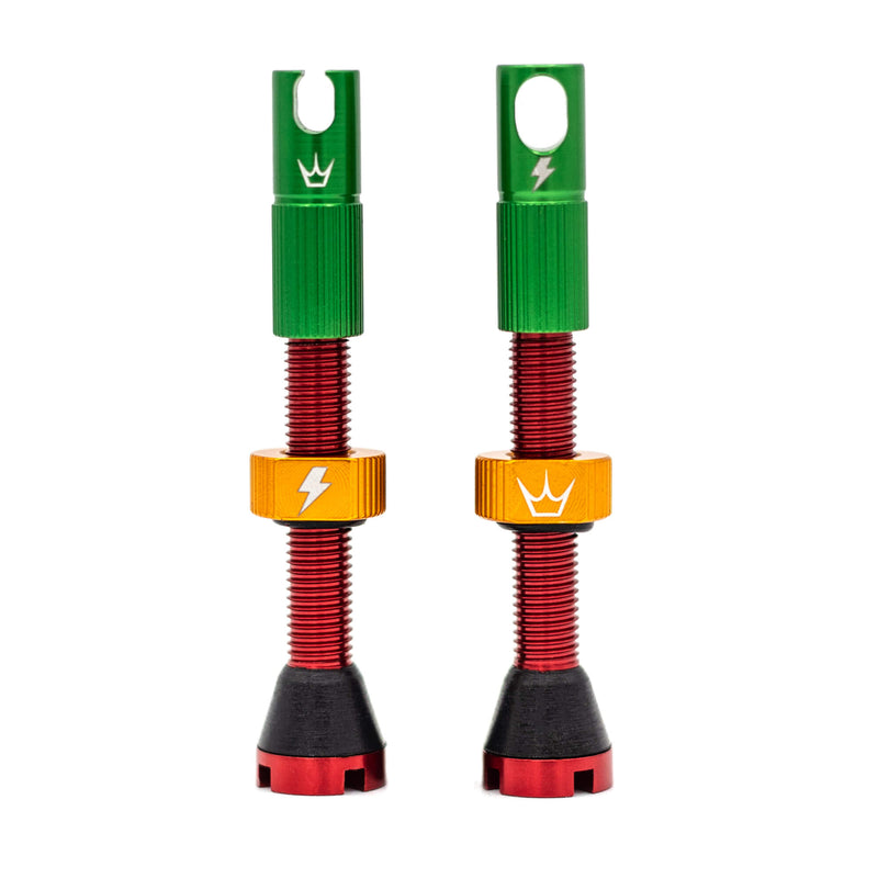 Peaty's X Chris King MK2 Tubeless Ventil Presta - Integrierter Speichenschlüssel & Ventilkernentfernungskappen, Mountainbike, Rennrad Fahrrad Reifen, Kompatibel einfügen, 7075 Aluminium