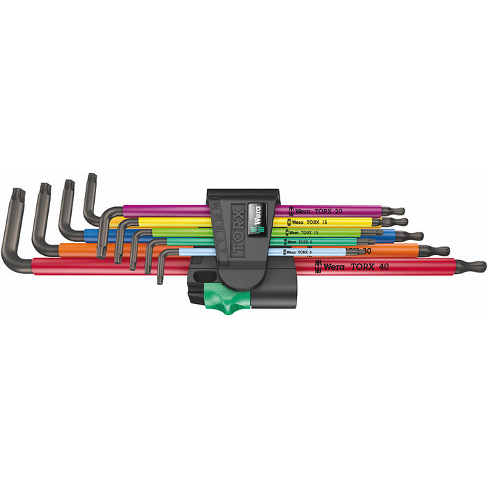 Wera 967 TX XL Multicolour 1 BlackLaser Long TORX® L-Key Set, TX 8-40, 9pc, 05024480001 & 3950 Spkl/9 Metric Hex Key Set Multicolour, Set of 9 Stainless Steel, Pack of 1 05022669001