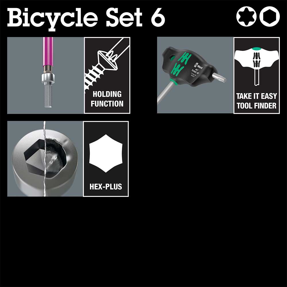 Wera 05004174001 Bicycle Set 6, Schraubendreher Satz, 10-teilig