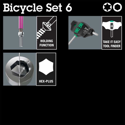Wera 05004174001 Bicycle Set 6, Schraubendreher Satz, 10-teilig