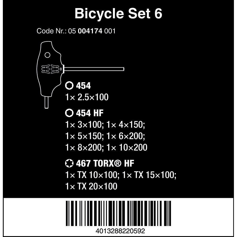 Wera 05004174001 Bicycle Set 6, Schraubendreher Satz, 10-teilig