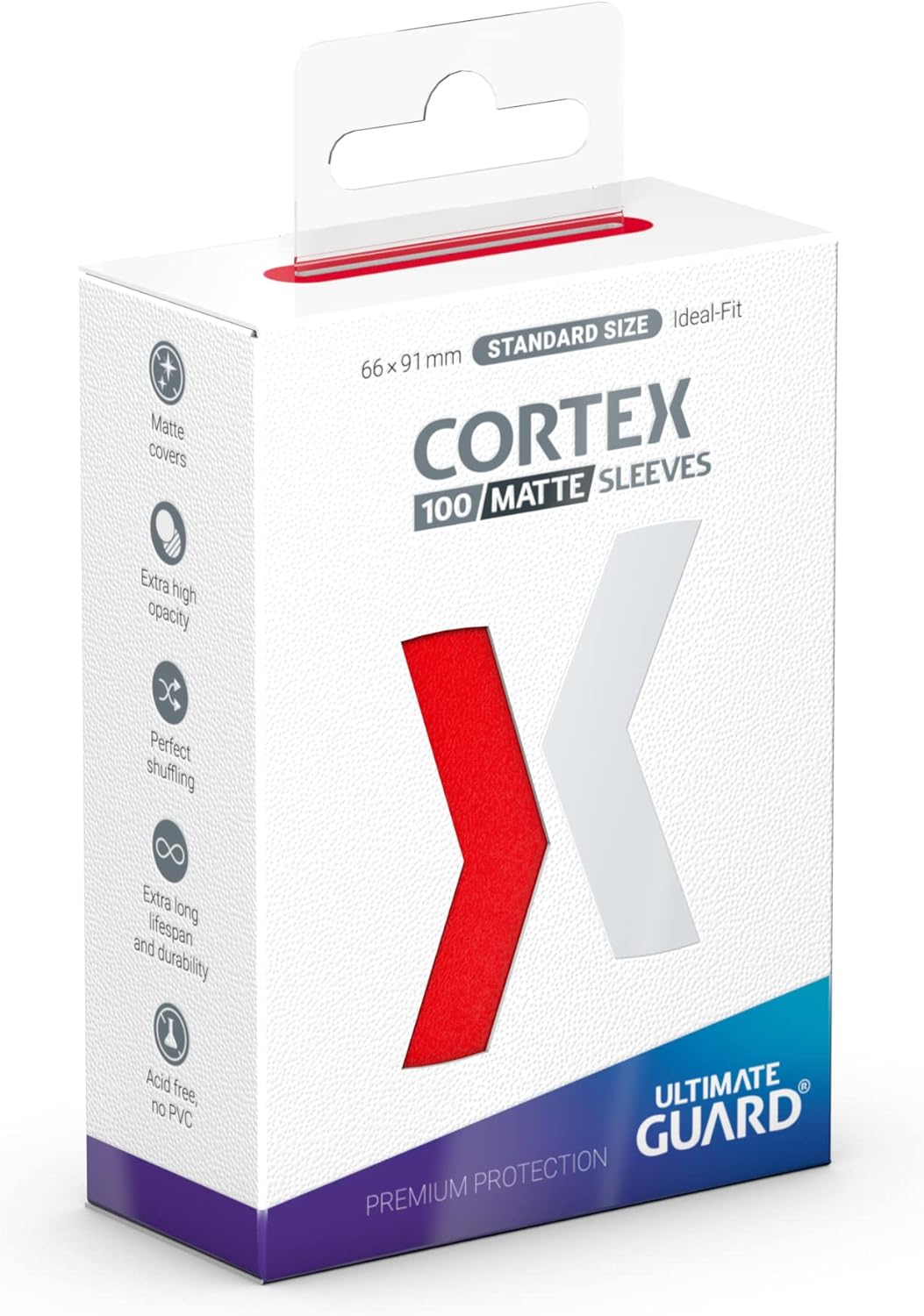 Ultimate Guard Cortex Sleeves Standard Size Matte Red (100