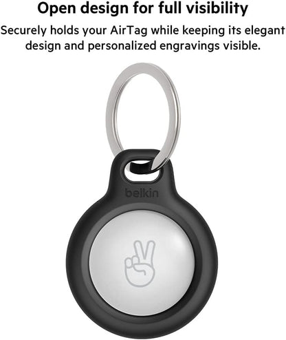 Belkin F8W973 AirTag Case with Key Ring (Secure Holder Protective Cover for Air Tag with Scratch Resistance Accessory