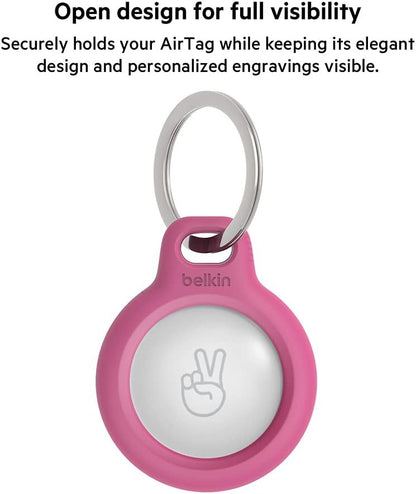 Belkin F8W973 AirTag Case with Key Ring (Secure Holder Protective Cover for Air Tag with Scratch Resistance Accessory