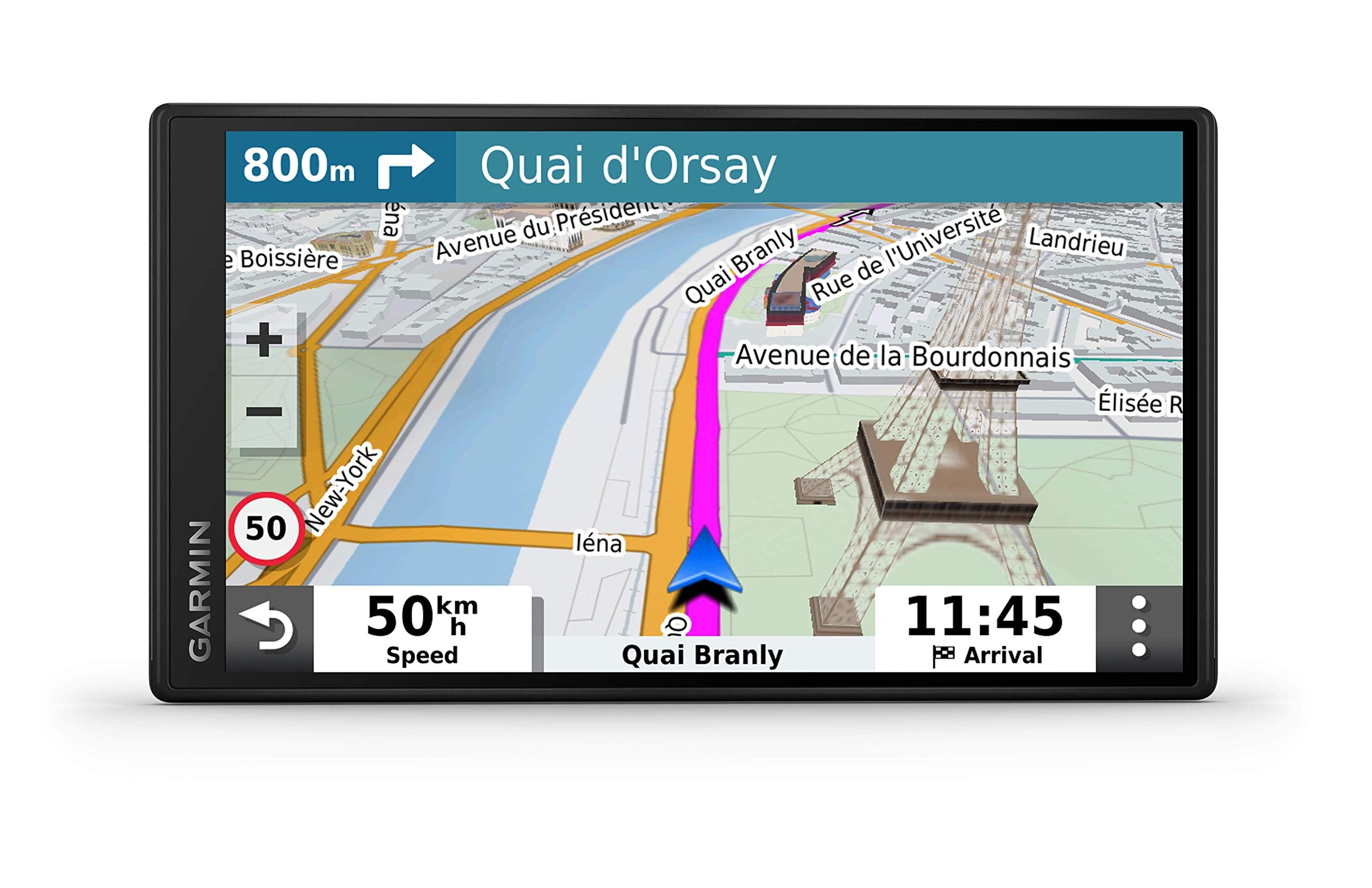 Garmin DriveSmart 55 - Navigationsgerät mit hellenm 5,5 Zoll (13,97cm) Touchdisplay, Europakarten, Verkehrsinfos in Echtzeit und Fahrerassistenz