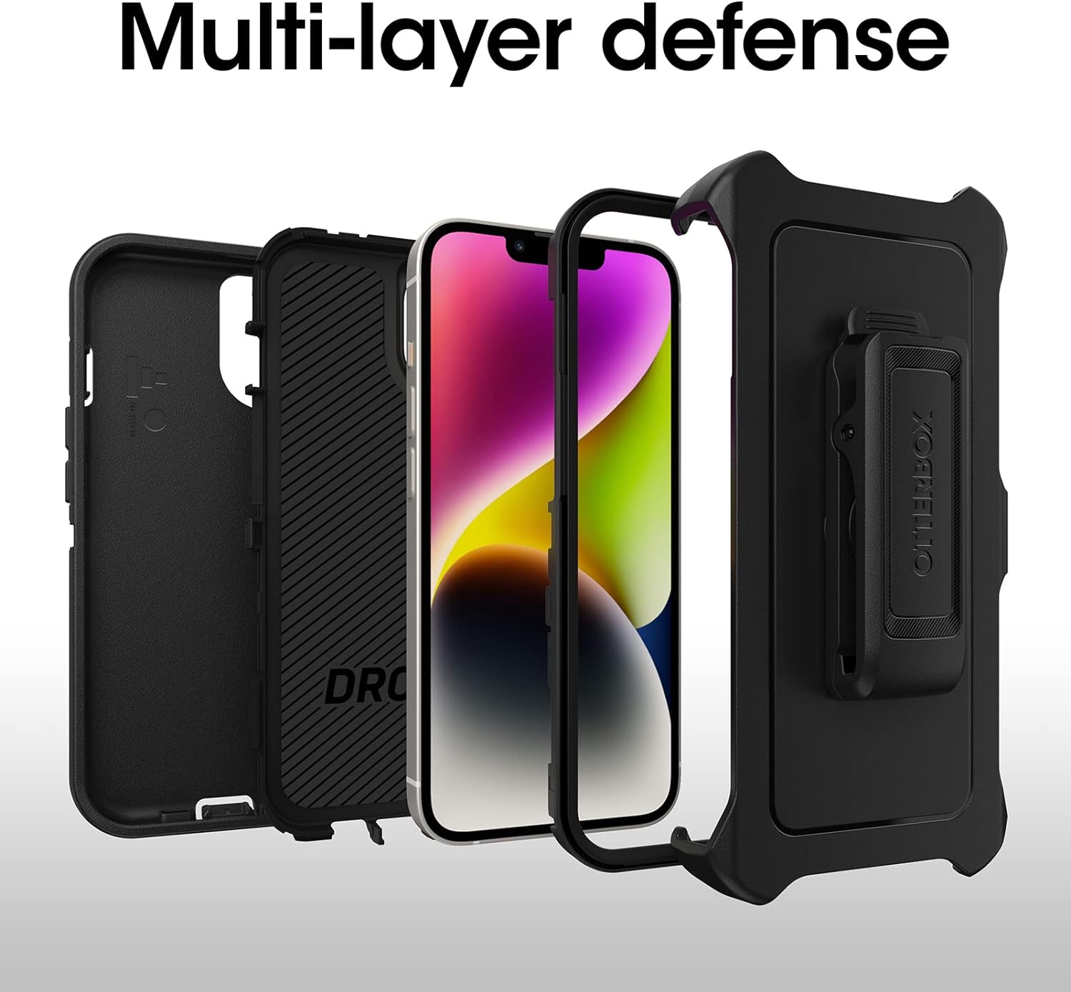 OtterBox Defender Case for iPhone 14/iPhone 13, Shockproof, Drop Proof, Ultra-Rugged, Protective Case, 4x Tested to Military Standard, Black - Non-Retail Packaging iPhone 14 / iPhone 13