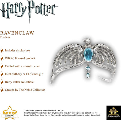 The Noble Collection Harry Potter Ravenclaw Diadem - 5.5in (14cm) Silver Plated Diadem Prop Replica - Officially Licensed Film Set Movie Props Gifts Jewellery