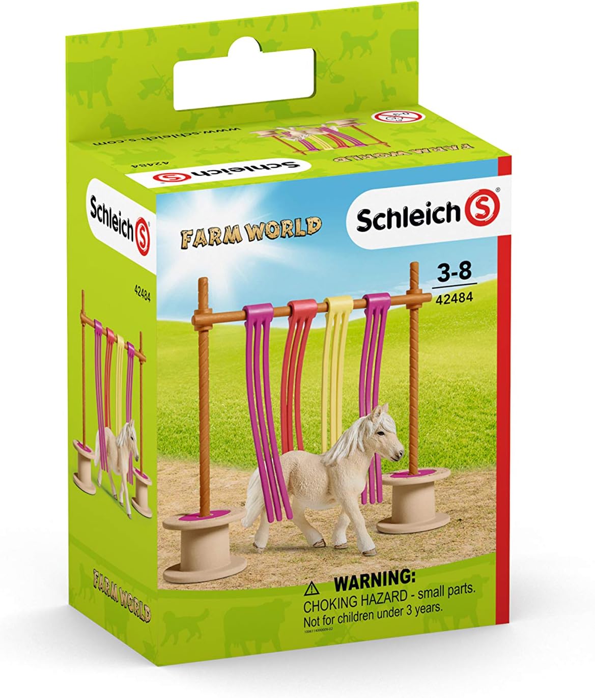 schleich 42484 Pony Curtain Obstacle Farm World Playset for ages 3-8 years Updated packaging