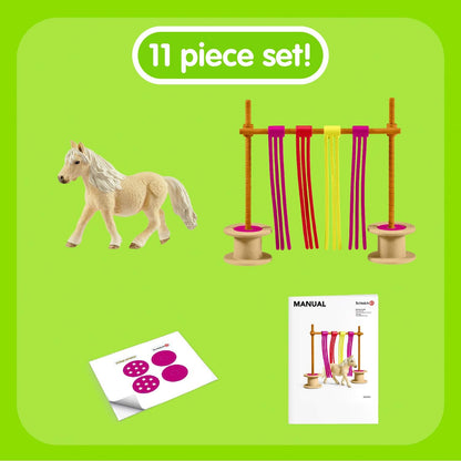 schleich 42484 Pony Curtain Obstacle Farm World Playset for ages 3-8 years Updated packaging