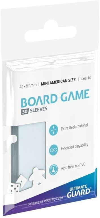 Ultimate Guard "Mini American Premium Soft Sleeves for Board Game Cards (Transparent