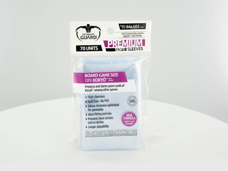 Ultimate Guard Premium Soft Sleeves for Board Game Cards Koryó(70), Transparent