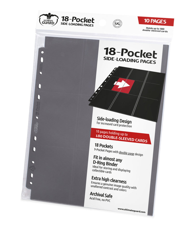 Ultimate Guard 18 Pocket Side-Loading Pages - Grey (10)