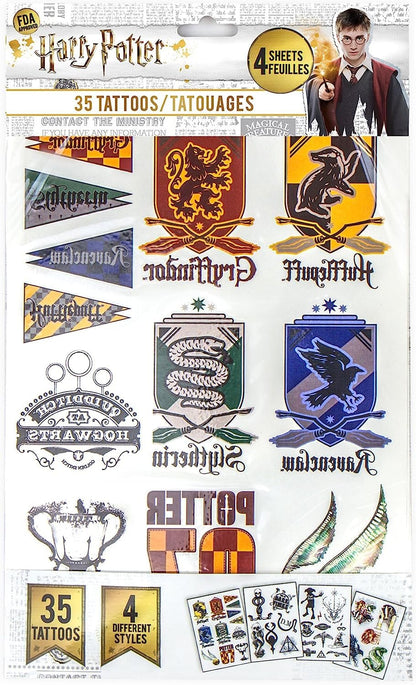 Harry Potter - Tattoos (Temporary) - Set of 35 Styles - Official - Cinereplicas