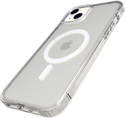 Tech21 Evo Clear hoesje voor iPhone 14 Plus, Geschikt voor MagSafe, Standaard telefoonhoesje, TPU en Antimicrobieel materiaal, Transparant, Valbescherming: 3.6m