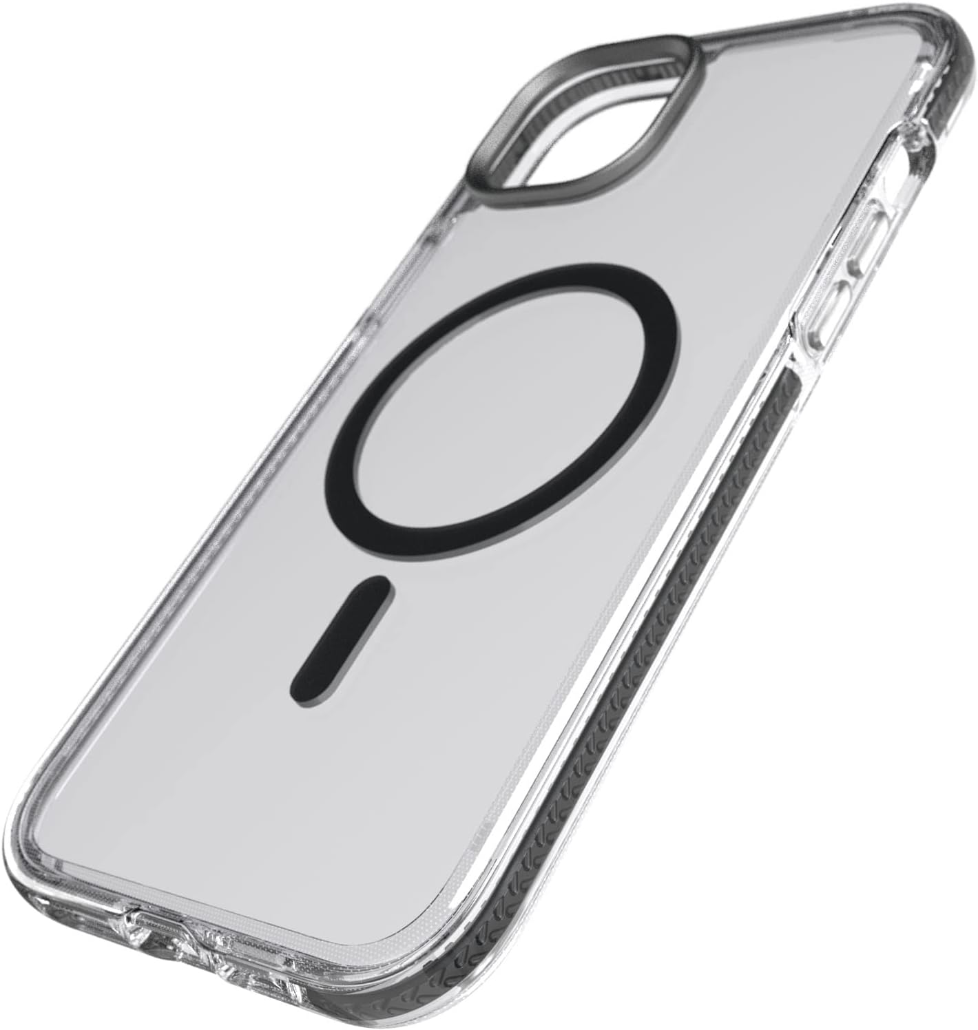 Tech21 Evo Crystal hoesje voor iPhone 14 Plus, Geschikt voor MagSafe, Standaard telefoonhoesje, TPU en Antimicrobieel materiaal, Transparant/Black, Valbescherming: 4.9m
