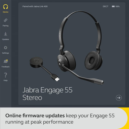 Jabra Engage 55 Stereo Wireless Headset - Certified for Google Meet and Zoom PanaCast 20 4K AI-powered Video Conferencing Camera (bundle
