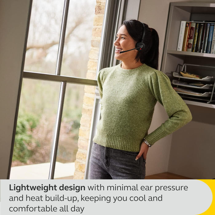 Jabra Engage 55 Stereo Wireless Headset with Link 400 USB-C DECT Adapter - Noise-Cancelling Microphone, Extensive Range, Hearing Protection - MS Teams certified, works with all other platforms - Black