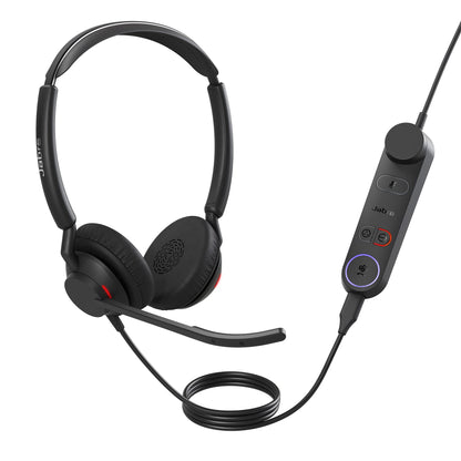Jabra Engage 50 II Wired Stereo Headset with Link Call Control, Noise-Cancelling 3-Mic Technology and USB-A Cable, Ultra-Lightweight - MS Teams Certified, Works with All Other Platforms - Black