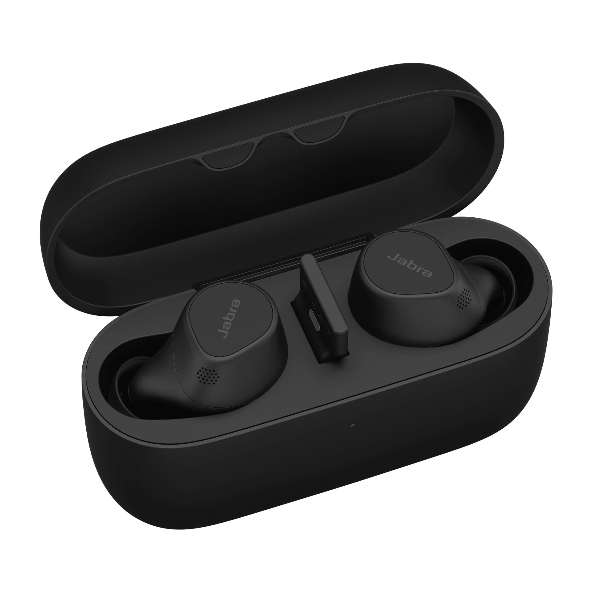 Jabra Evolve2 Buds True Wireless Bluetooth Earbuds, Active Noise Cancellation, MultiSensor Voice Technology and Wireless Charging Pad - Certified to work with your virtual meeting apps - Black Black USB-A All platforms