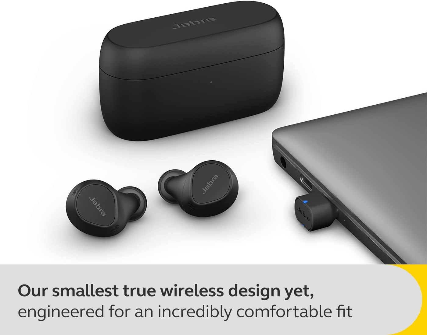Jabra Evolve2 Buds True Wireless Bluetooth Earbuds, Active Noise Cancellation, MultiSensor Voice Technology and Wireless Charging Pad - Certified to work with your virtual meeting apps - Black