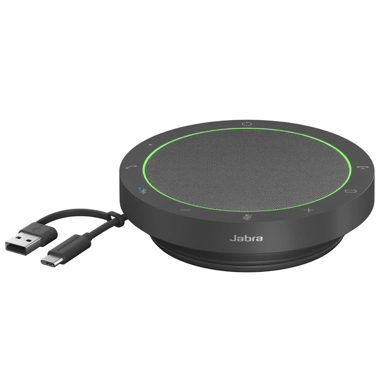 Jabra Speak2 55 Bluetooth-Freisprechlösung, 4 Mikrofone mit Geräuschunterdrückung, 50 mm Breitband-Lautsprecher, Breitband-Audio, kompakt, tragbar - für MS-Teams zertifiziert, Dunkelgrau
