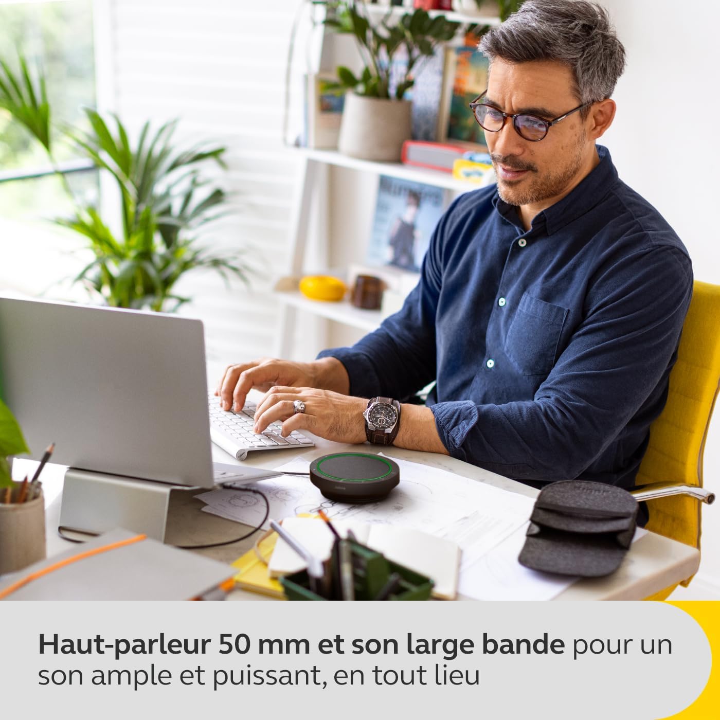 Jabra Speak2 55 Bluetooth-Freisprechlösung, 4 Mikrofone mit Geräuschunterdrückung, 50 mm Breitband-Lautsprecher, Breitband-Audio, kompakt, tragbar - für MS-Teams zertifiziert, Dunkelgrau