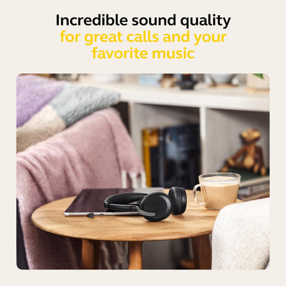 Jabra Evolve2 65 Flex - Wireless Stereo Headset with Bluetooth, Noise-cancelling Jabra ClearVoice Technology and Hybrid ANC - Works with all leading UC Platforms - Black