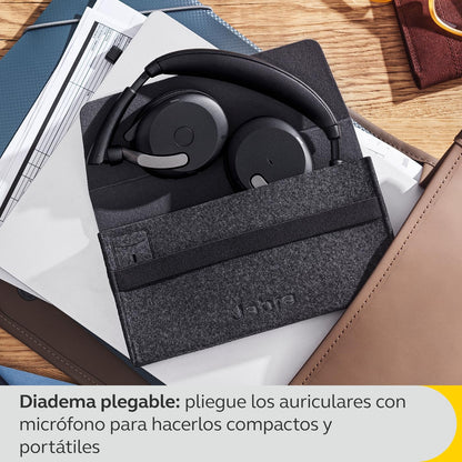 Jabra Evolve2 65 Flex - Wireless Stereo Headset with Bluetooth, Noise-cancelling Jabra ClearVoice Technology and Hybrid ANC - Works with all leading UC Platforms - Black